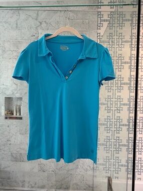 Lilly Pulitzer Bright Teal Short-Sleeve Polo